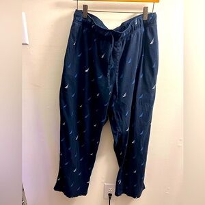 L Navy blue Nautica sleepwear pants